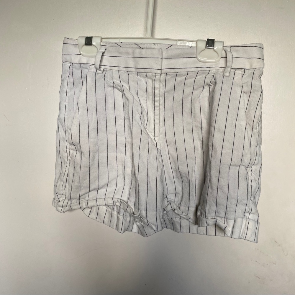 White shorts with black stripes